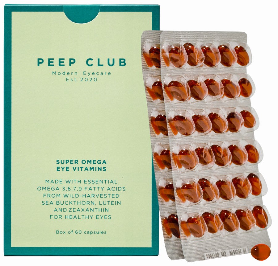 Peep Club Super Omega Eye Vitamins with capsule blister pack