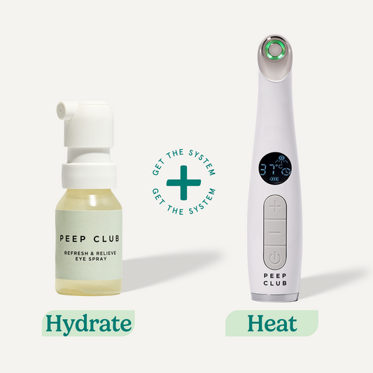 Inside + Out Hydration Duo: Refresh & Relieve Eye Spray (Hydrate) and Heated Eye Wand LED+ (Heat)