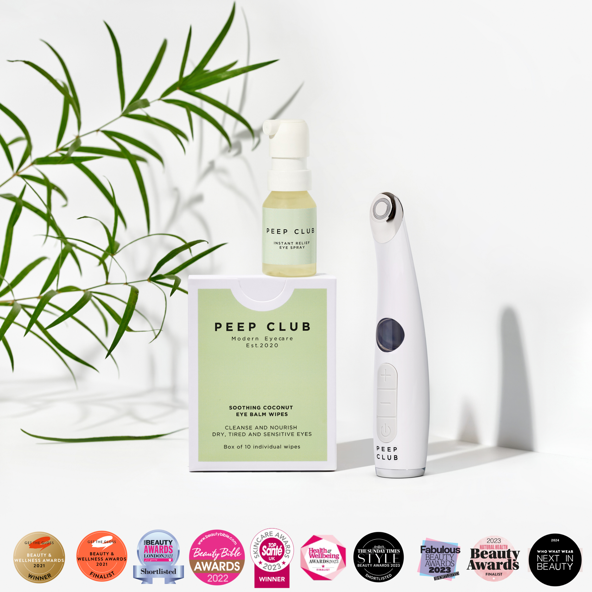 Complete dry eye kit with heat mask, dry eye drops, and soothing lid wipes