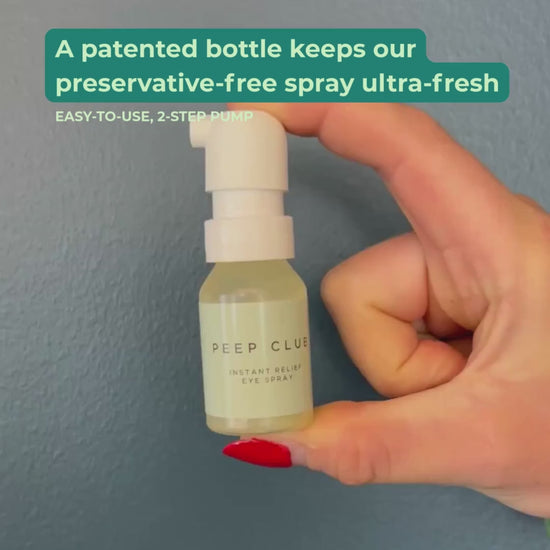 Refresh & Relieve Eye Spray in use